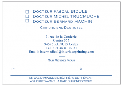 CARTES DE 1 RENDEZ-VOUS...